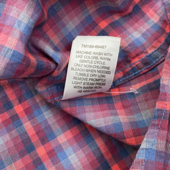 Pendleton Shirt Womens Extra Large Red Blue Check Button Up Long Sleeve Outdoor - Picture 10 of 14